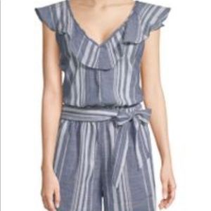 Cute blue and white stripe romper